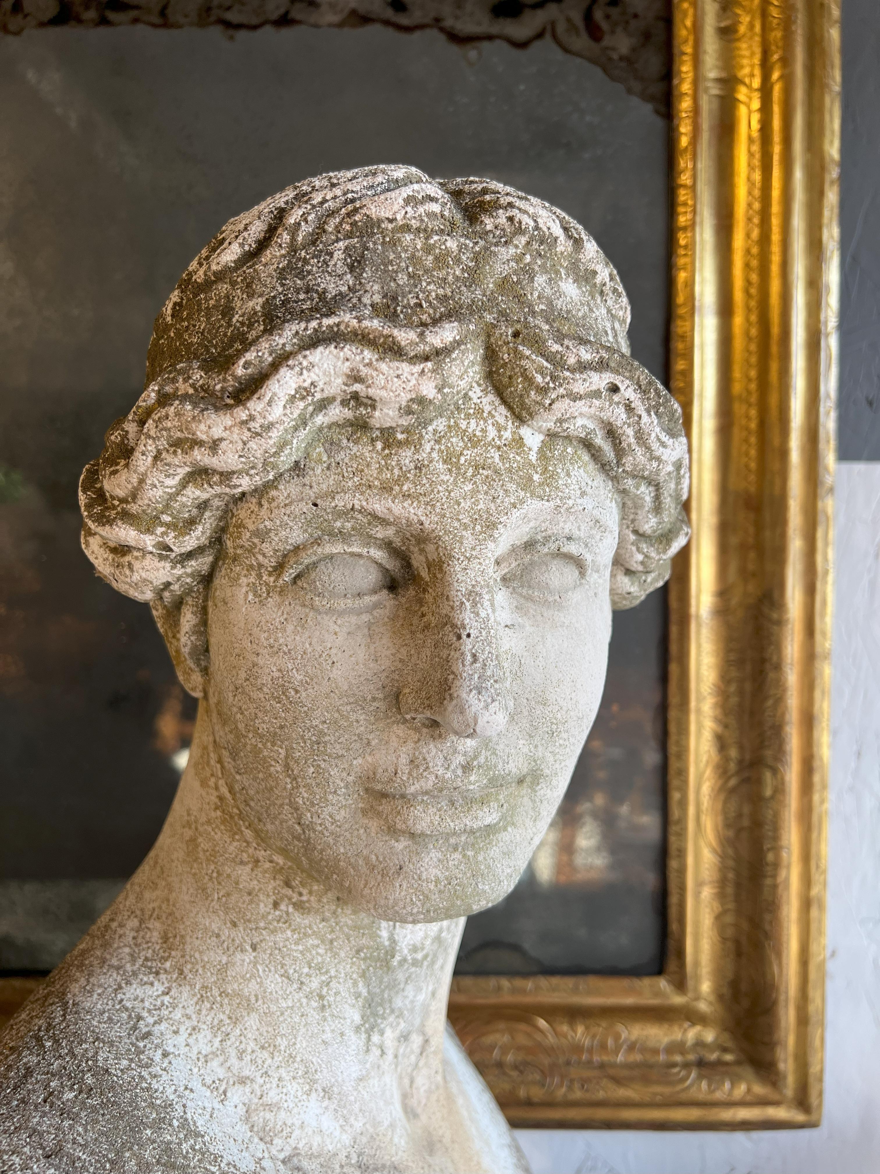 Italian Antique Stone Cast Bust of Athena Lemnia 2