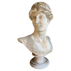 Italian Antique Stone Cast Bust of Athena Lemnia