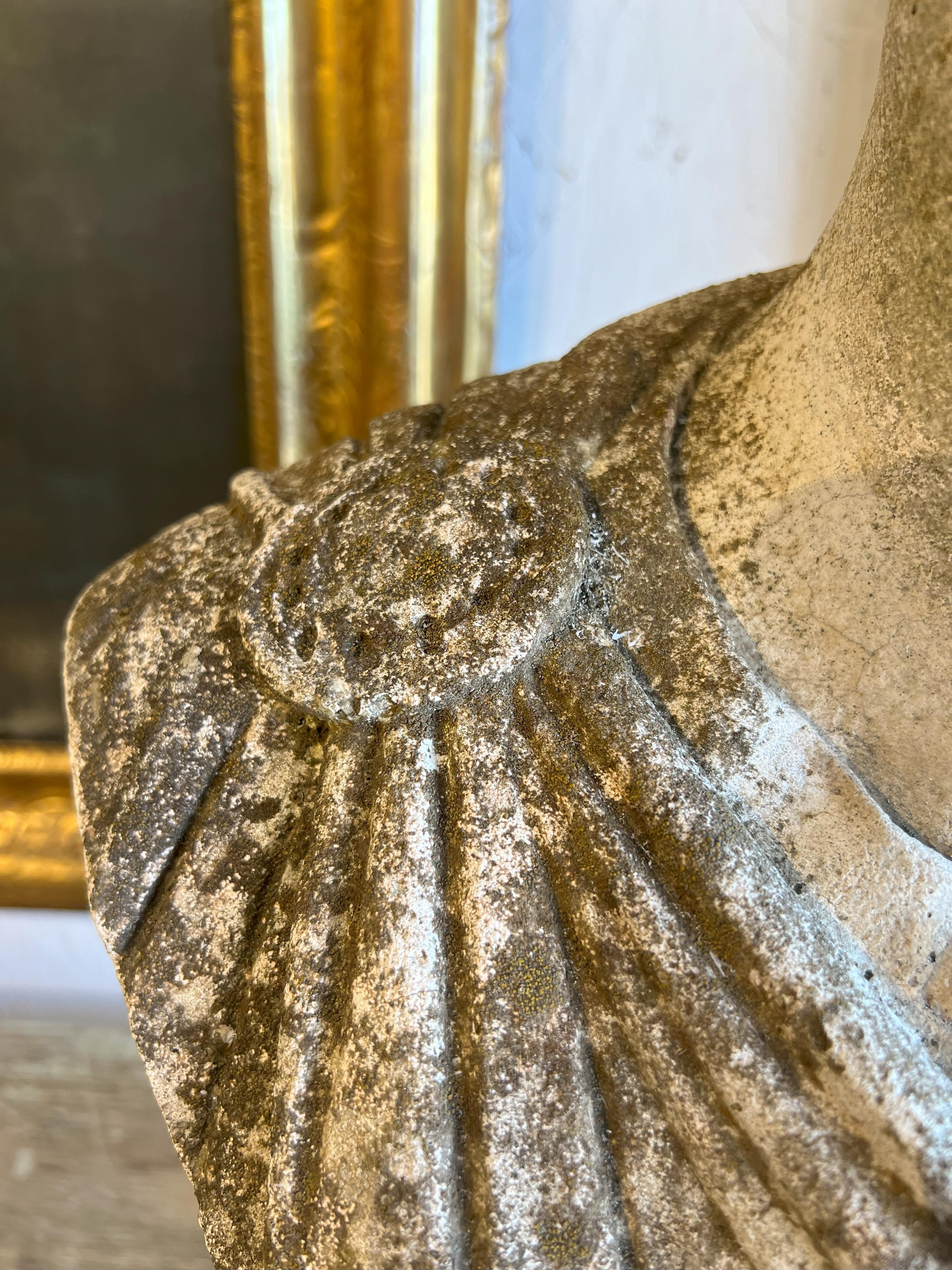 Italian Antique Stone Cast Bust of Marcus Aurelius Caracalla  For Sale 4