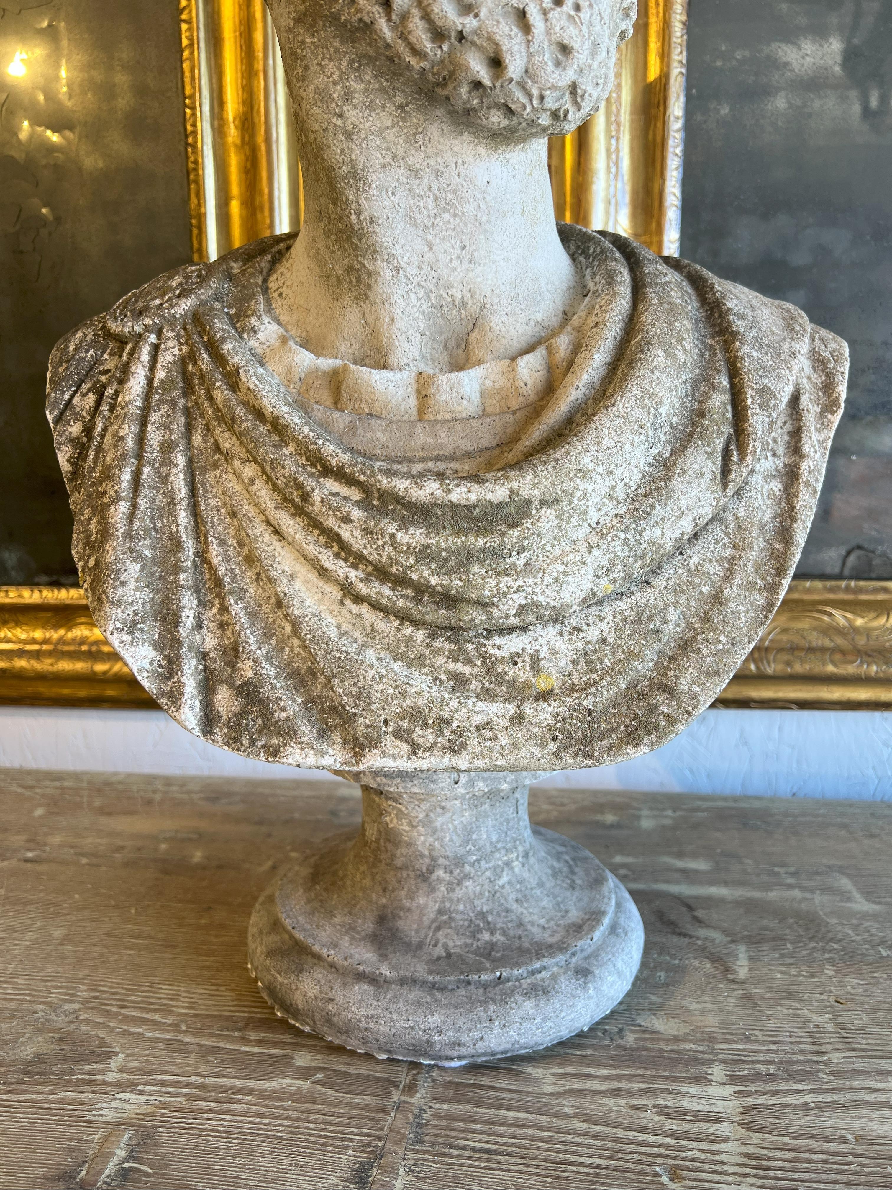 Italian Antique Stone Cast Bust of Marcus Aurelius Caracalla  For Sale 5