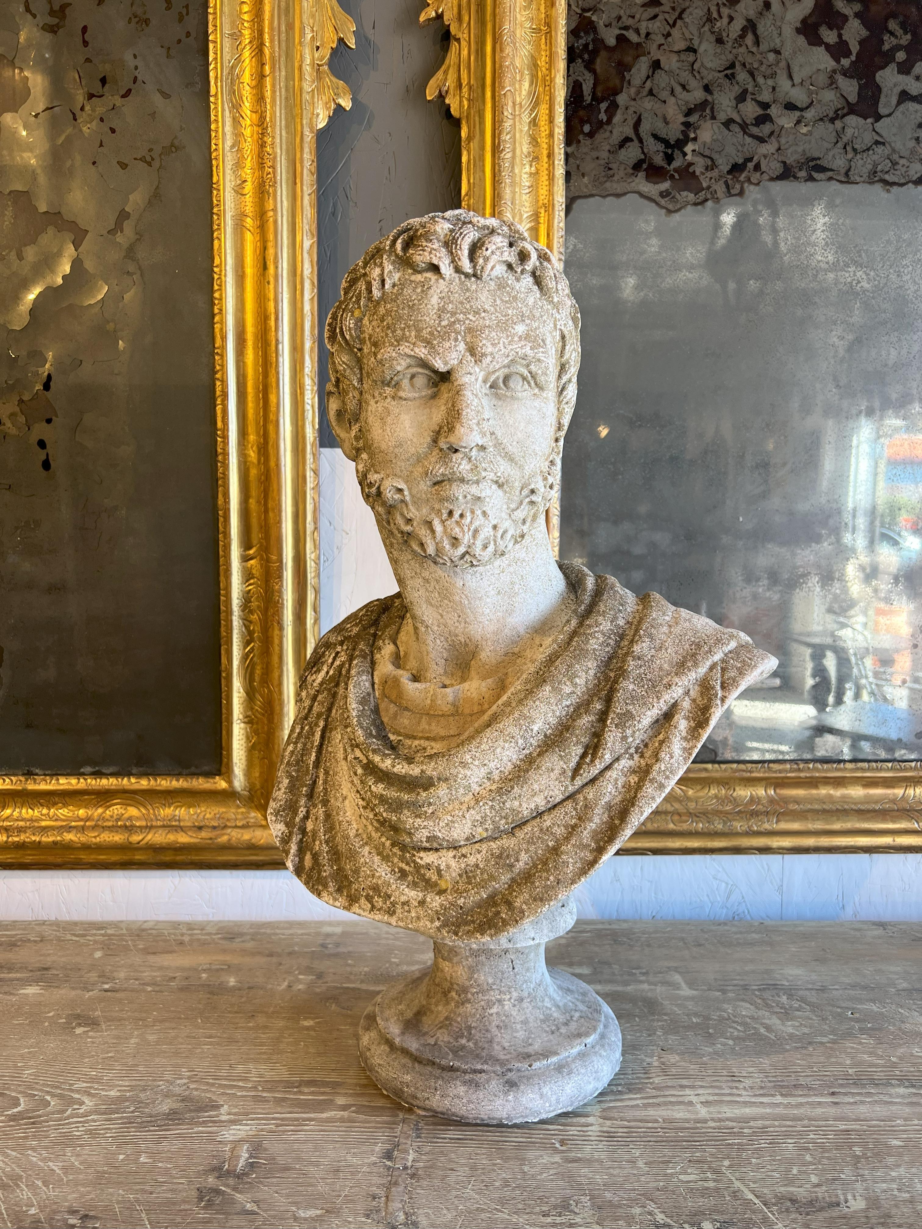 This late 19th century carved stone bust made of 