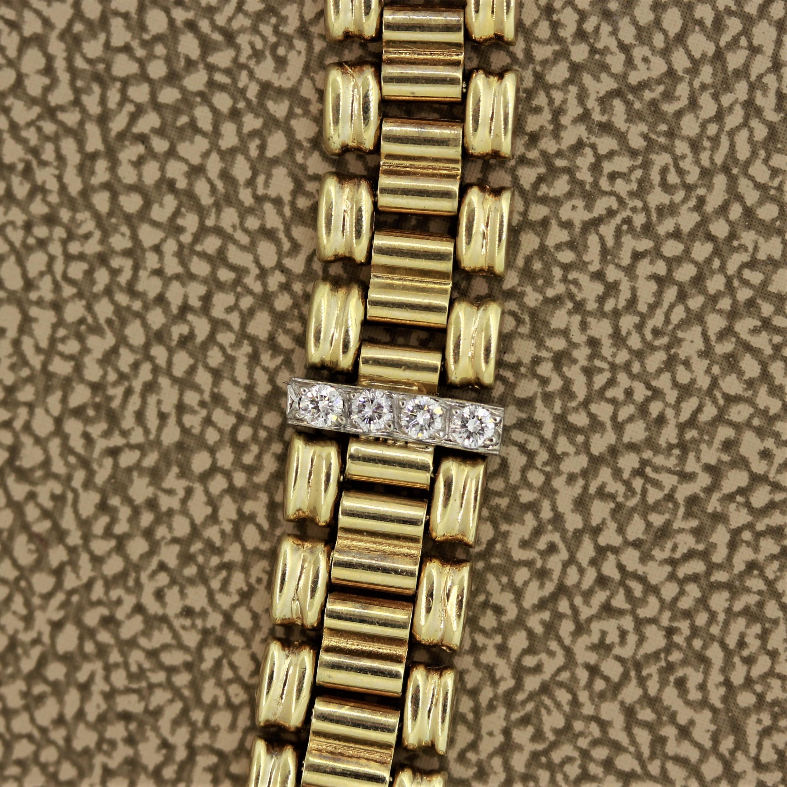 Women's Italian Antique-Style Peridot Diamond Gold Necklace