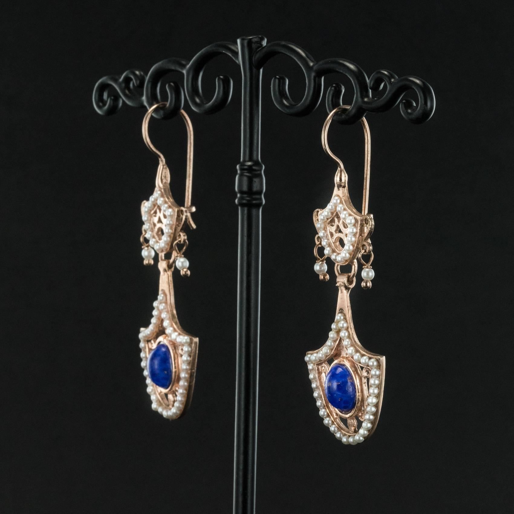Baroque Italian Antique Style Vermeil Dangle Earrings