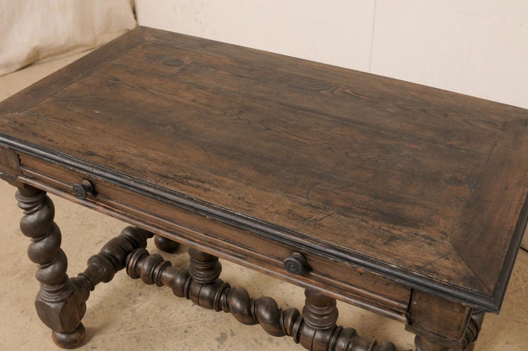 Italian Antique Table w/Single Drawer Raised on Boldly Carved Legs and