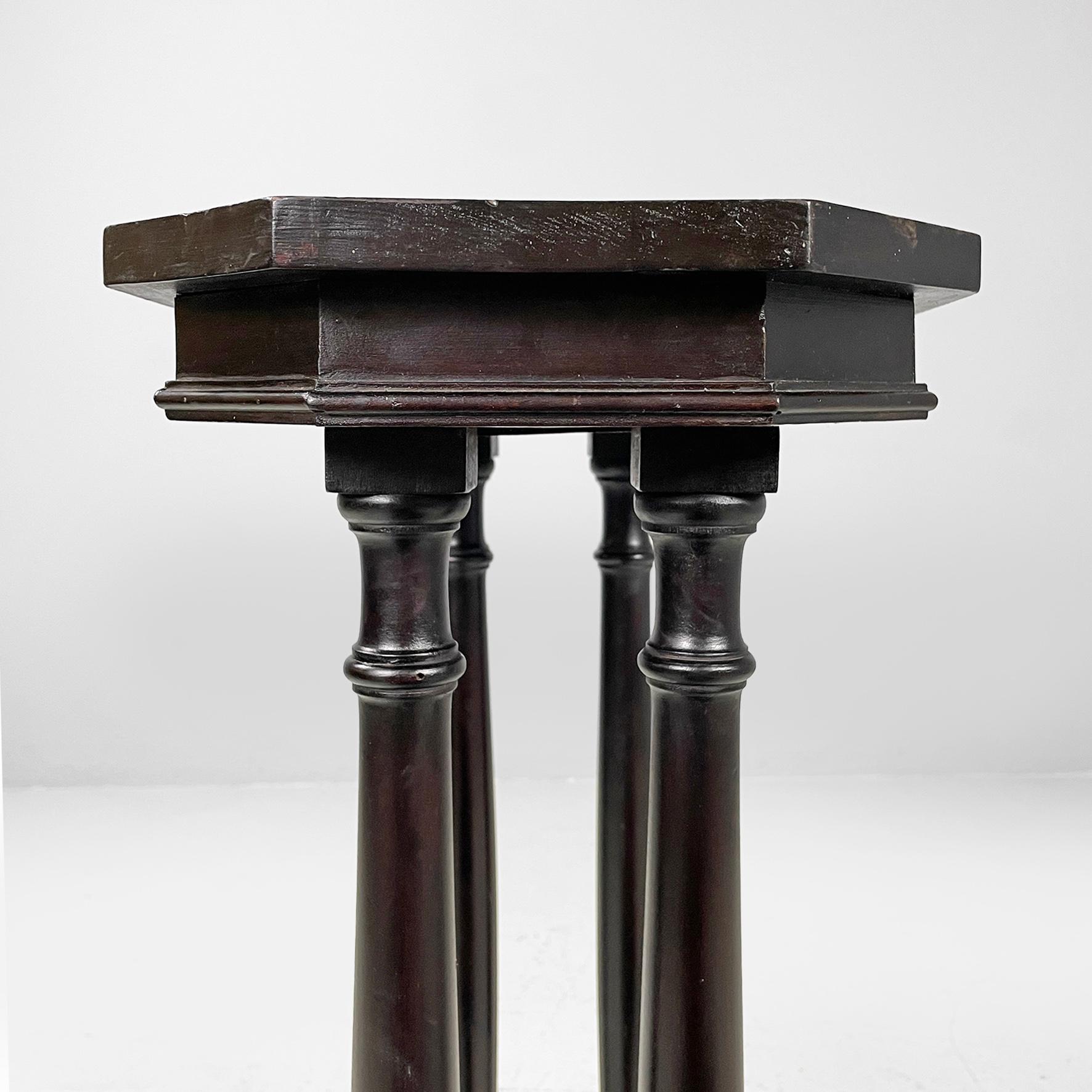 Consola o mesa de centro italiana antigua de madera torneada, finales del siglo XIX en venta 5
