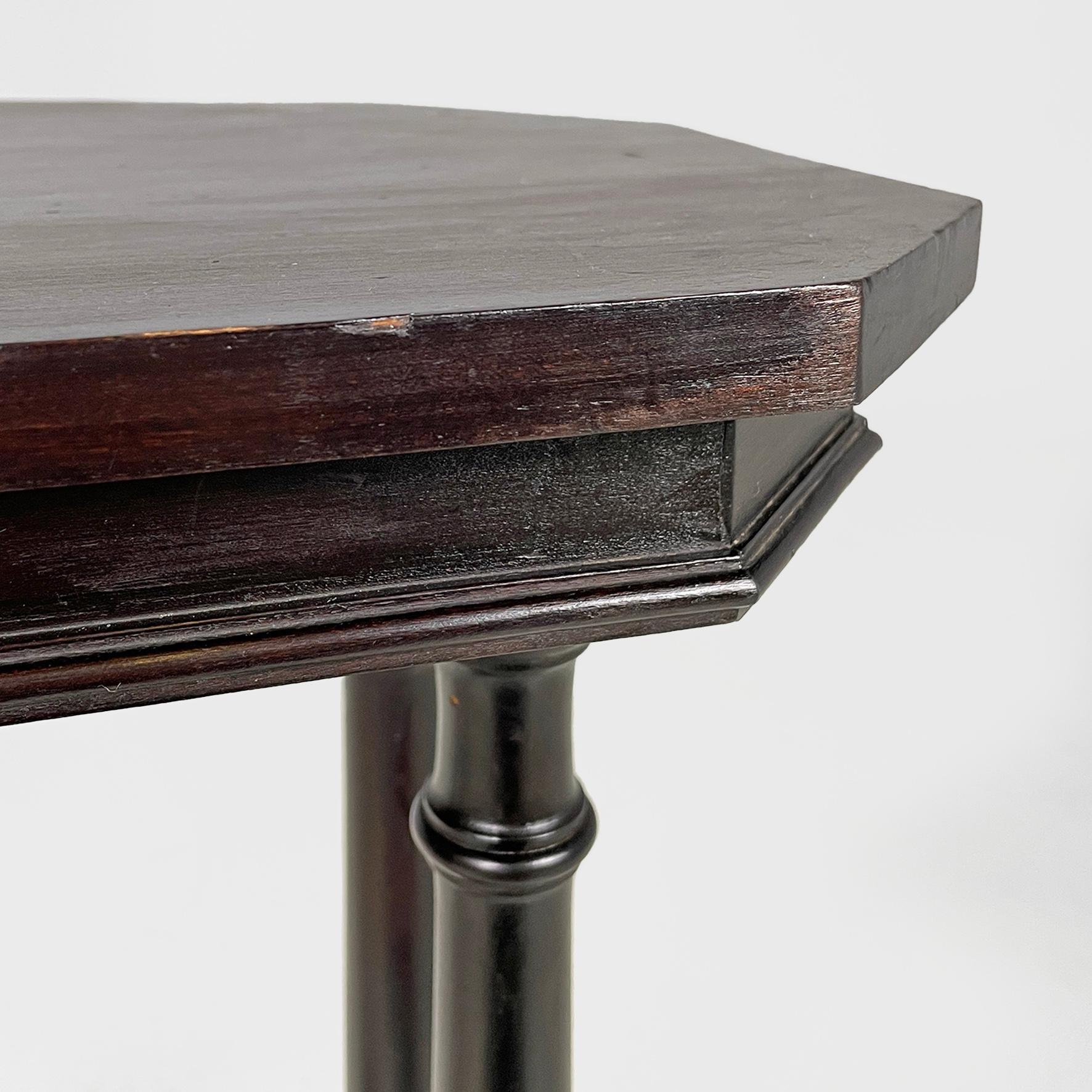 Consola o mesa de centro italiana antigua de madera torneada, finales del siglo XIX en venta 7