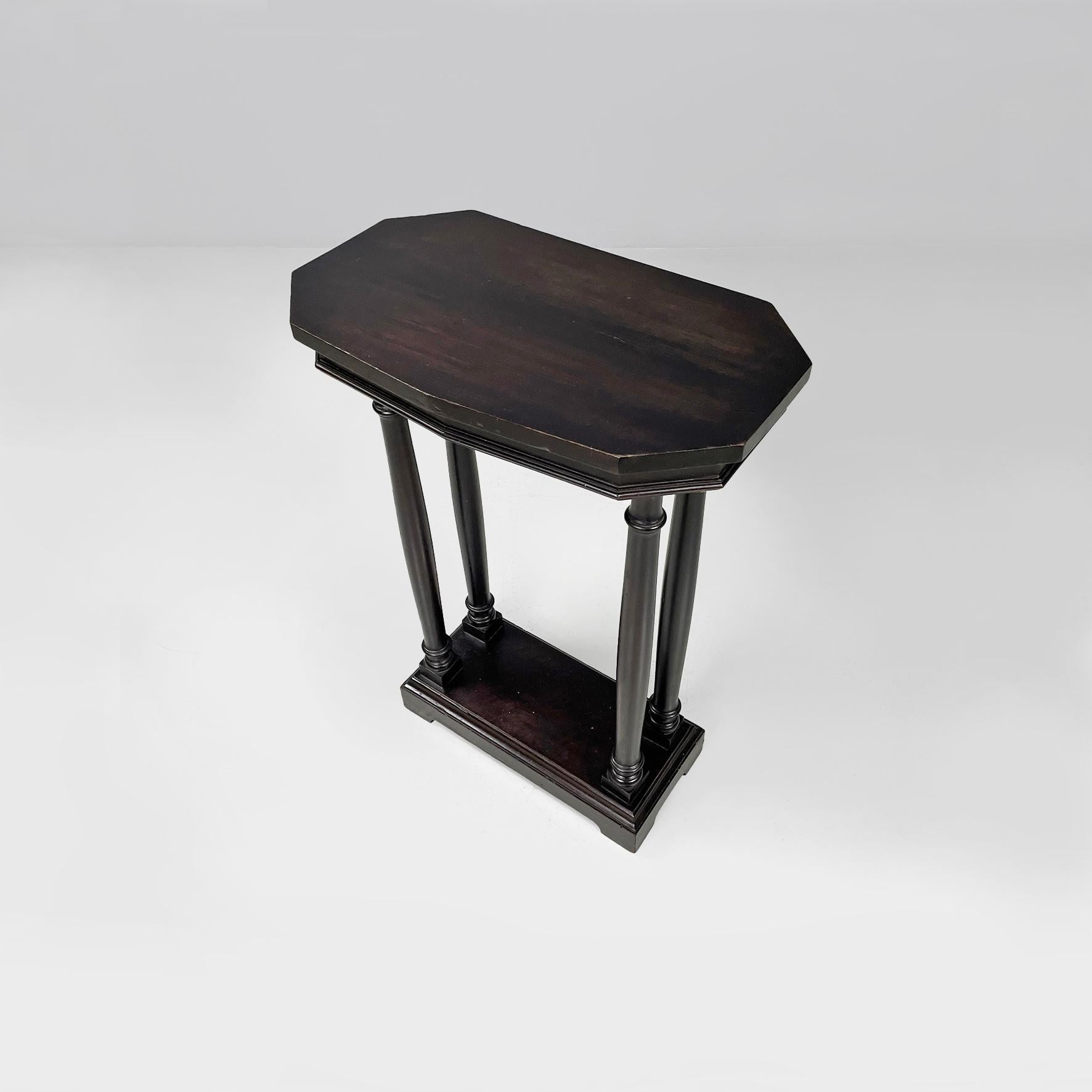 Consola o mesa de centro italiana antigua de madera torneada, finales del siglo XIX en venta 9