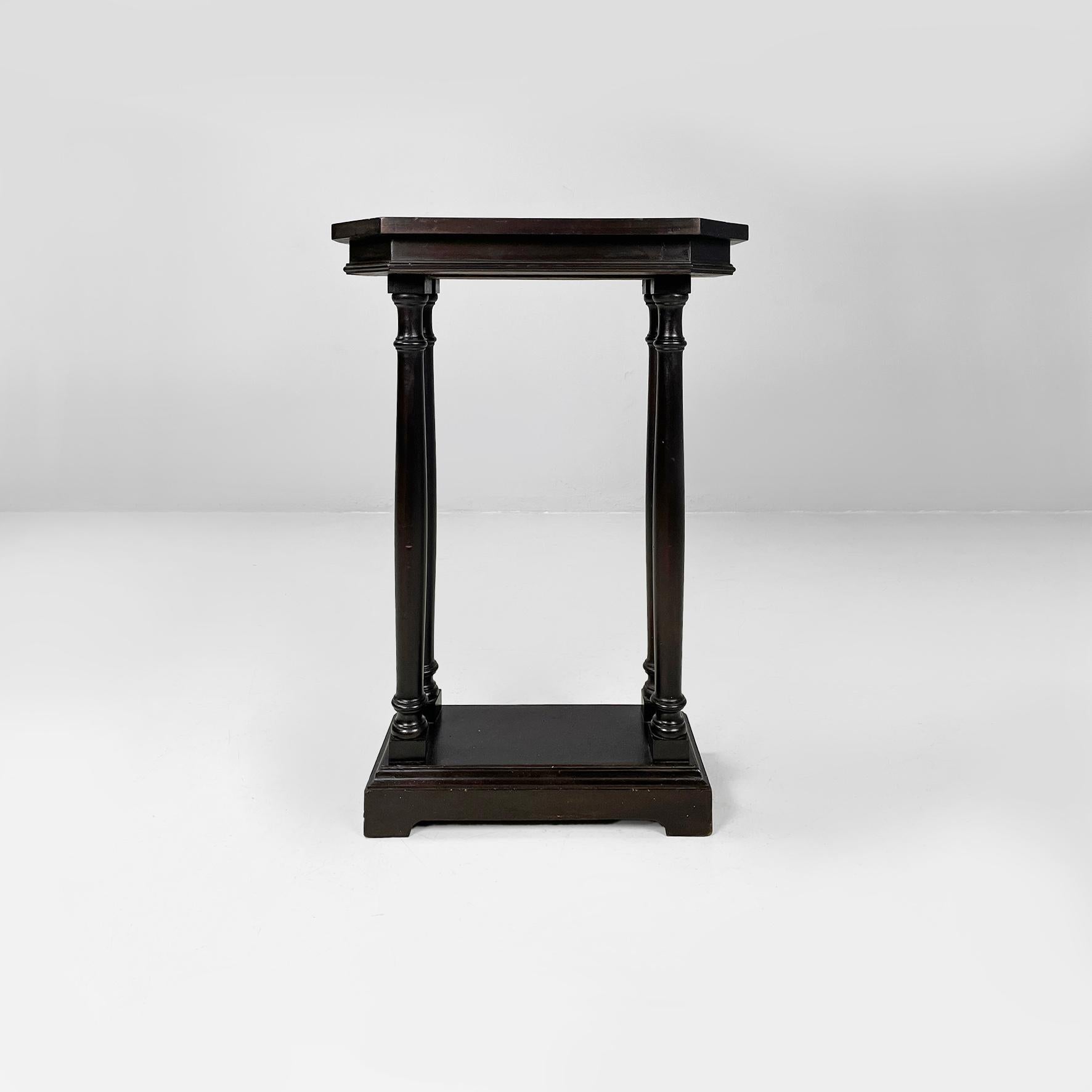 Consola o mesa de centro italiana antigua de madera torneada, finales del siglo XIX en venta 11
