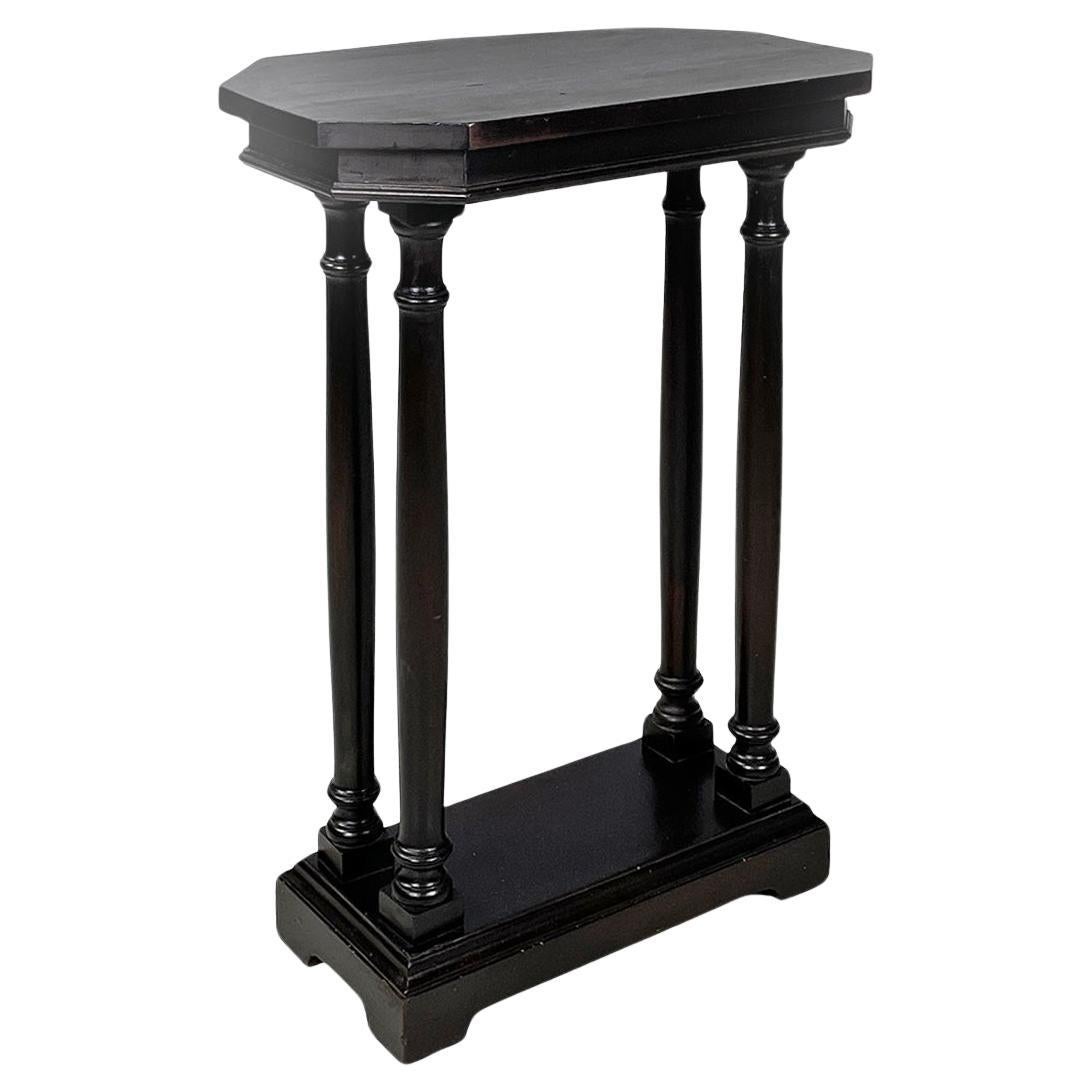 Consola o mesa de centro italiana antigua de madera torneada, finales del siglo XIX