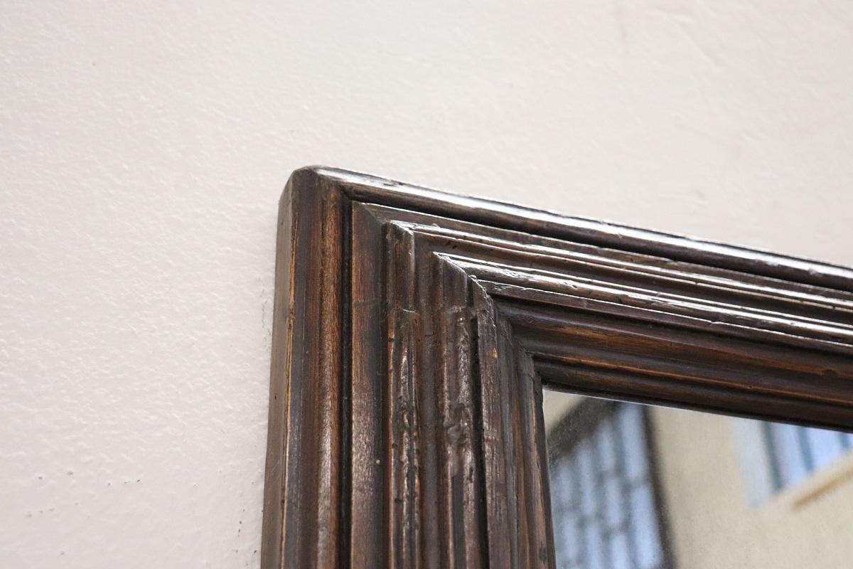 Italian Antique Wall Mirror with Poplar Wood Frame For Sale 6