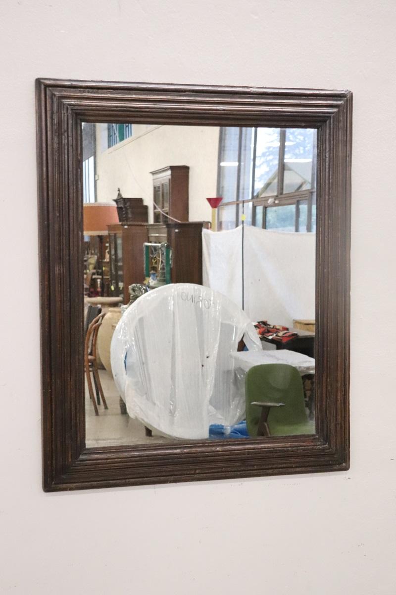 Italian Antique Wall Mirror with Poplar Wood Frame For Sale 7