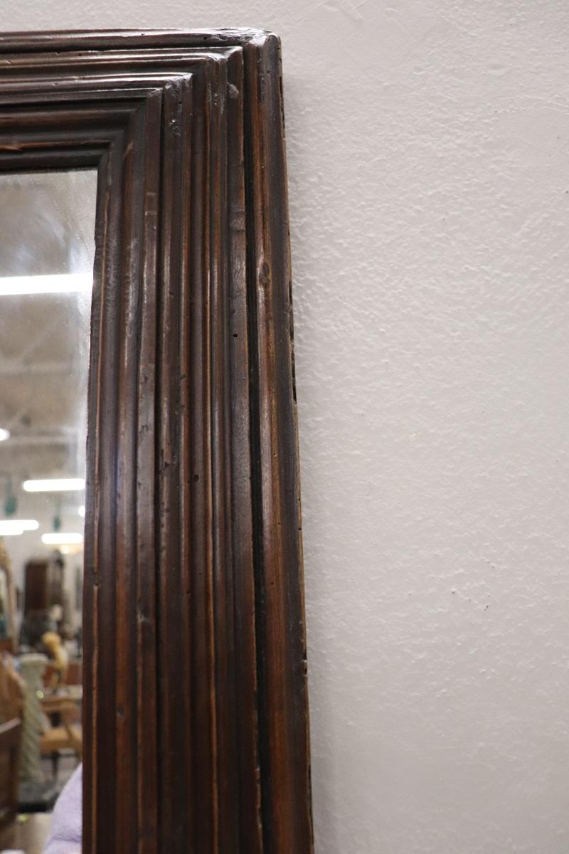 Italian Antique Wall Mirror with Poplar Wood Frame For Sale 1