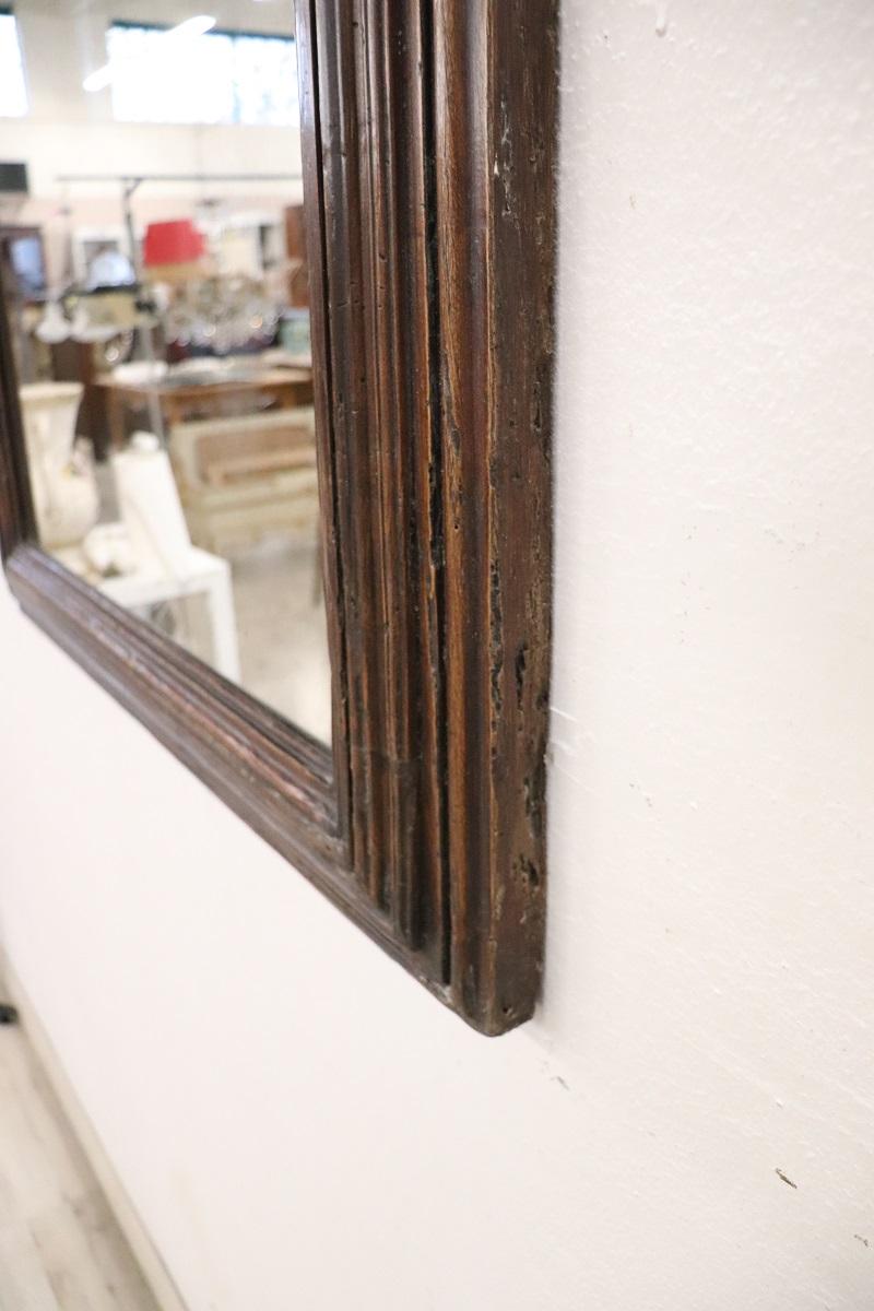 Italian Antique Wall Mirror with Poplar Wood Frame For Sale 2