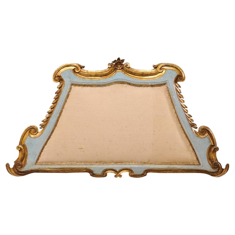 Italian Antique Wall Mounted King Headboard (Carved/Gilt Wood and