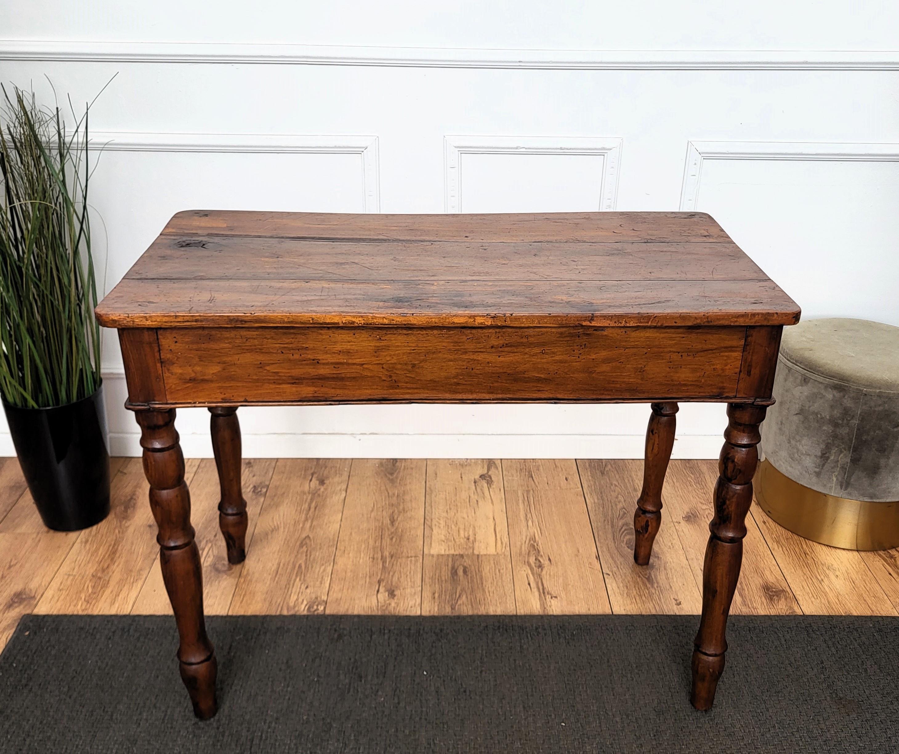 Italian Antique Walnut Rustic Table Desk Writing Table 5