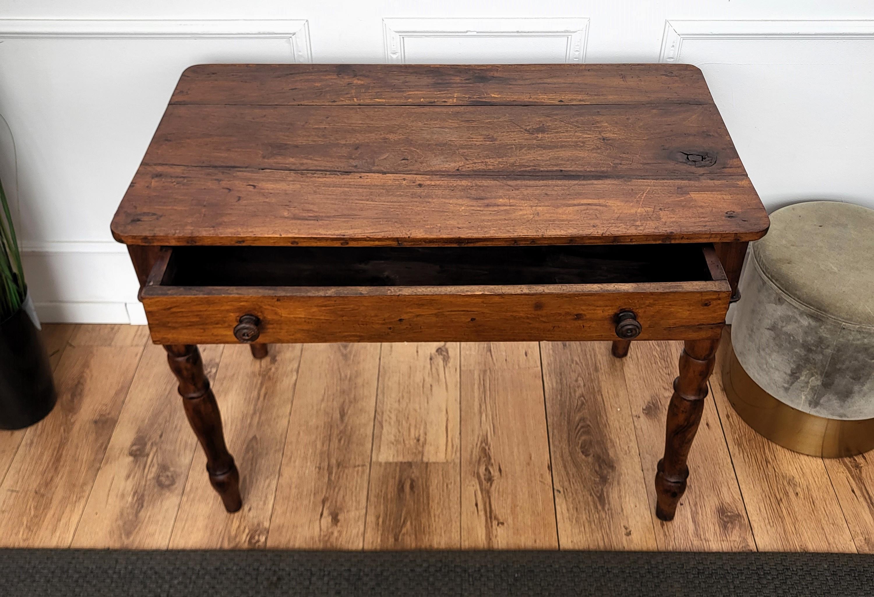 Italian Antique Walnut Rustic Table Desk Writing Table 2