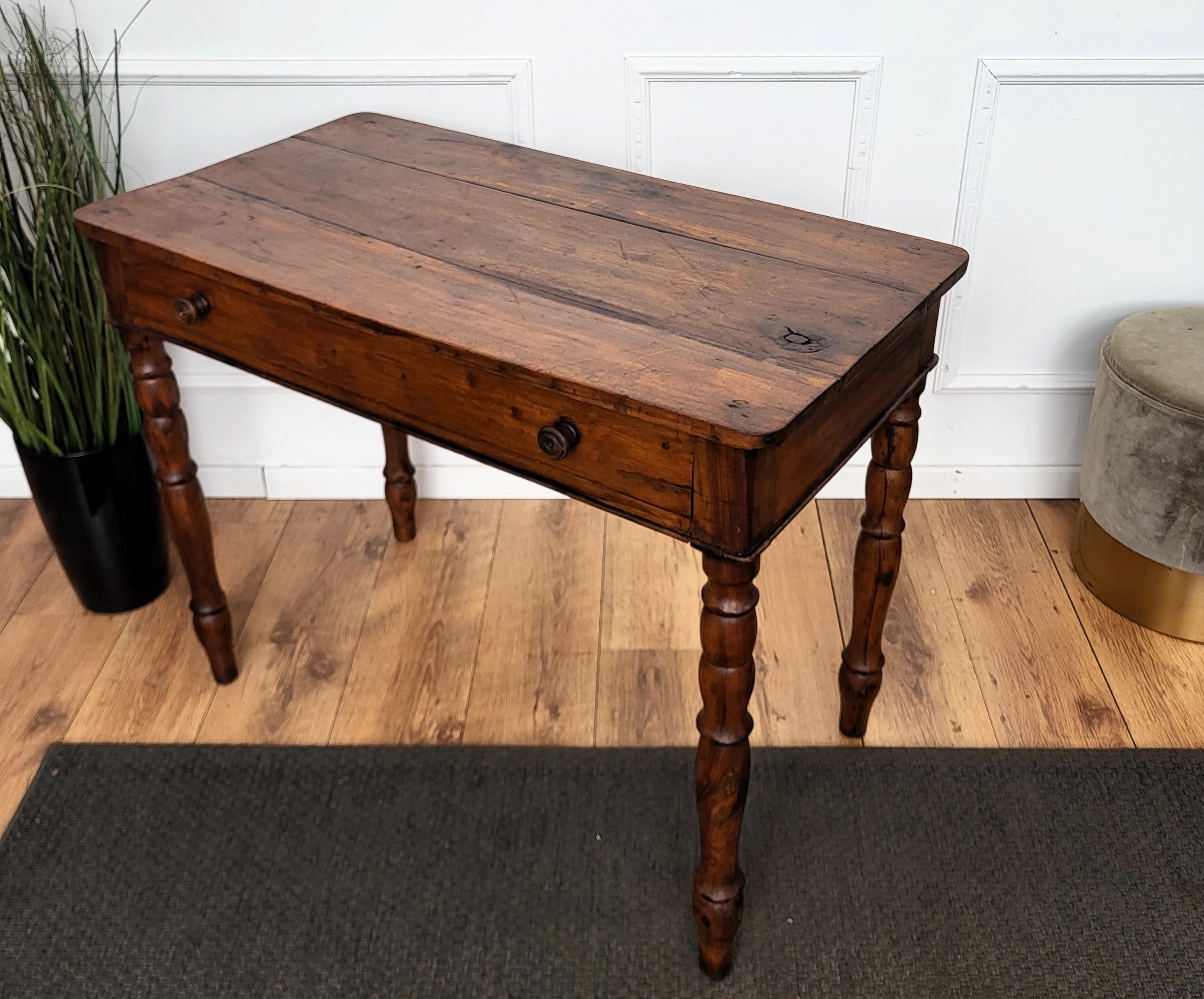 Italian Antique Walnut Rustic Table Desk Writing Table 4