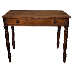 Italian Antique Walnut Rustic Table Desk Writing Table