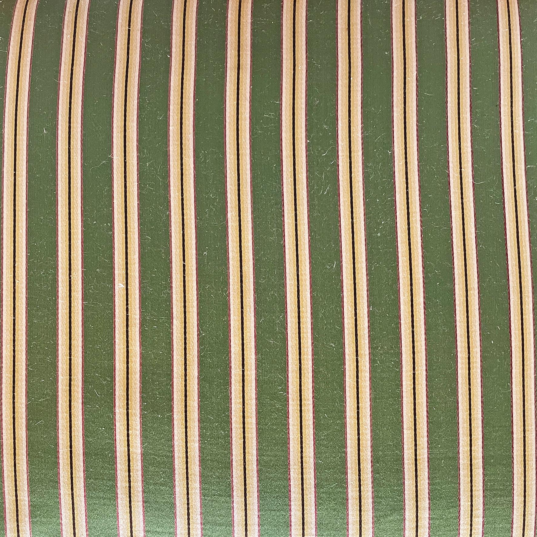 Italian antique wood and  colored striped silk chairs, 1850s For Sale 5