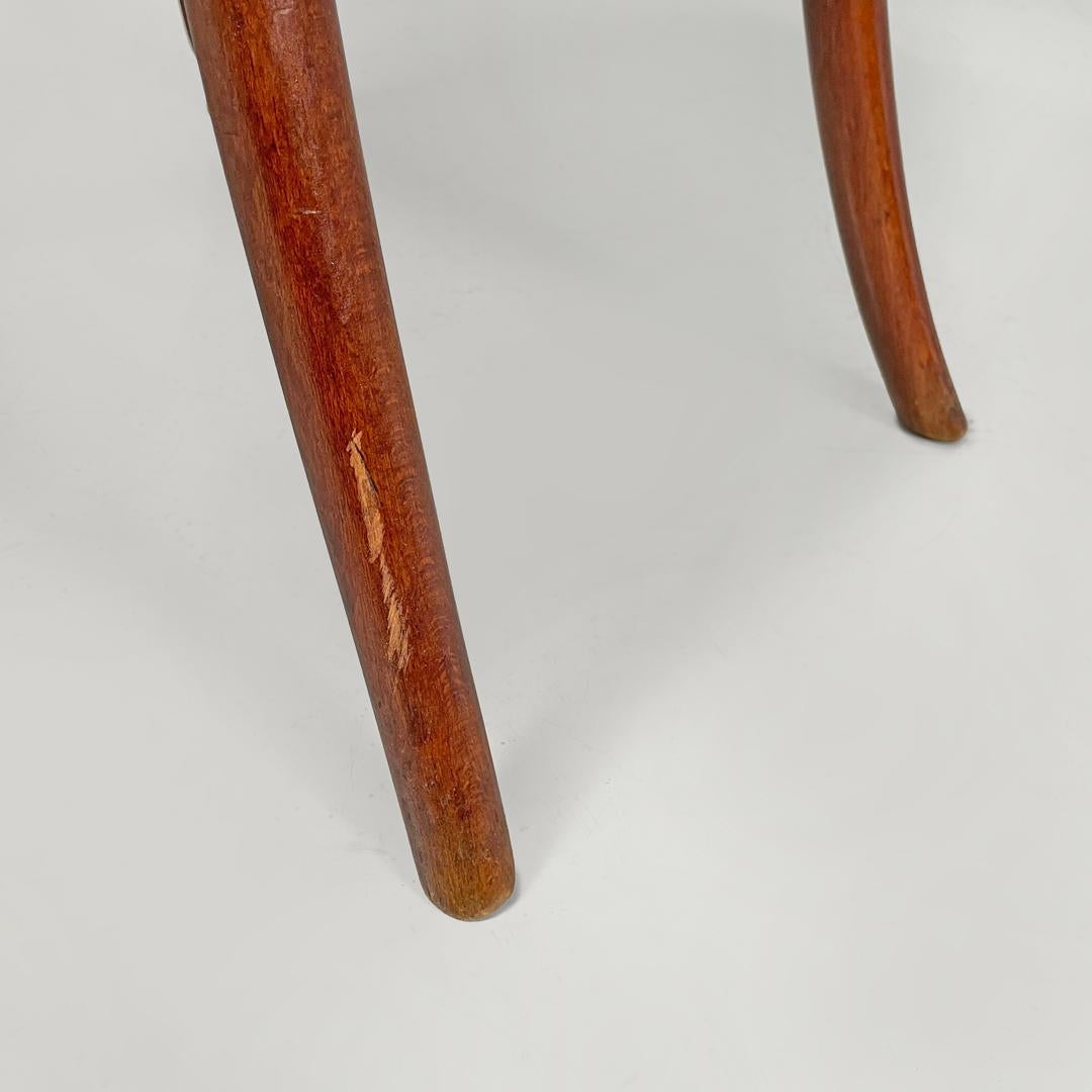 Italian antique wood and Vienna straw chairs with curl details, early 1900s For Sale 15