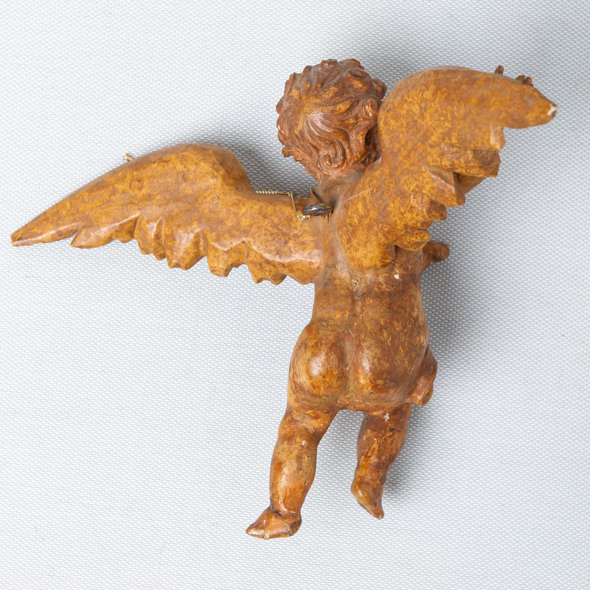 Neoclassical Italian Antique Wooden Angel For Sale