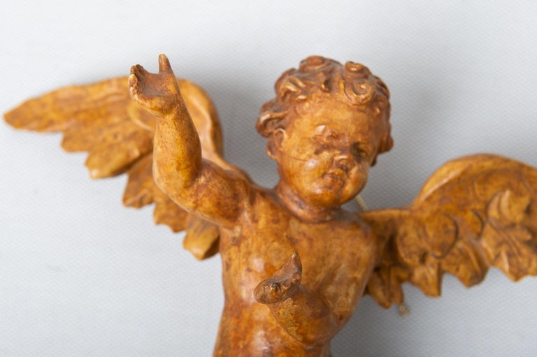 Italian Antique Wooden Angel For Sale at 1stDibs