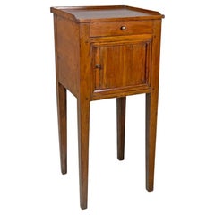 Italian antique wooden bedside table with shutter opening and drawer early 1900s