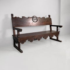 Italian antique wooden bench, 1820s