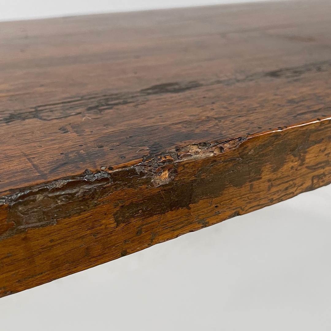 Panca italiana antica in legno con gambe decorate, 1800 in vendita 4