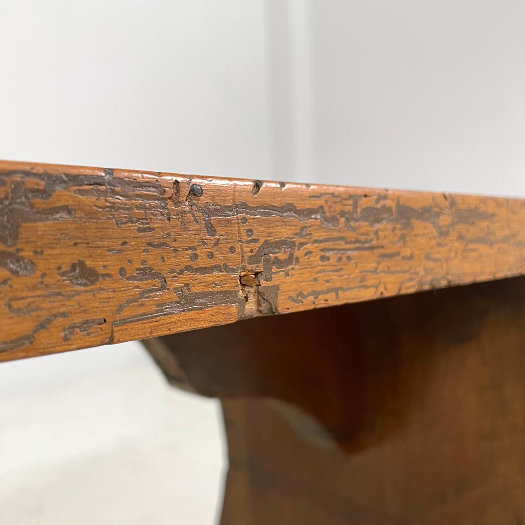 Panca italiana antica in legno con gambe decorate, 1800 in vendita 5