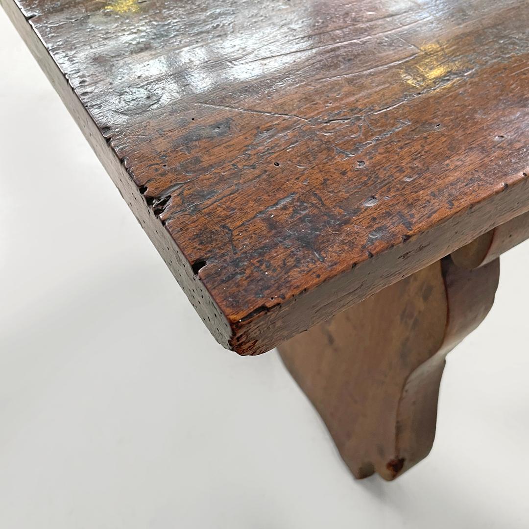 Panca italiana antica in legno con gambe decorate, 1800 in vendita 9