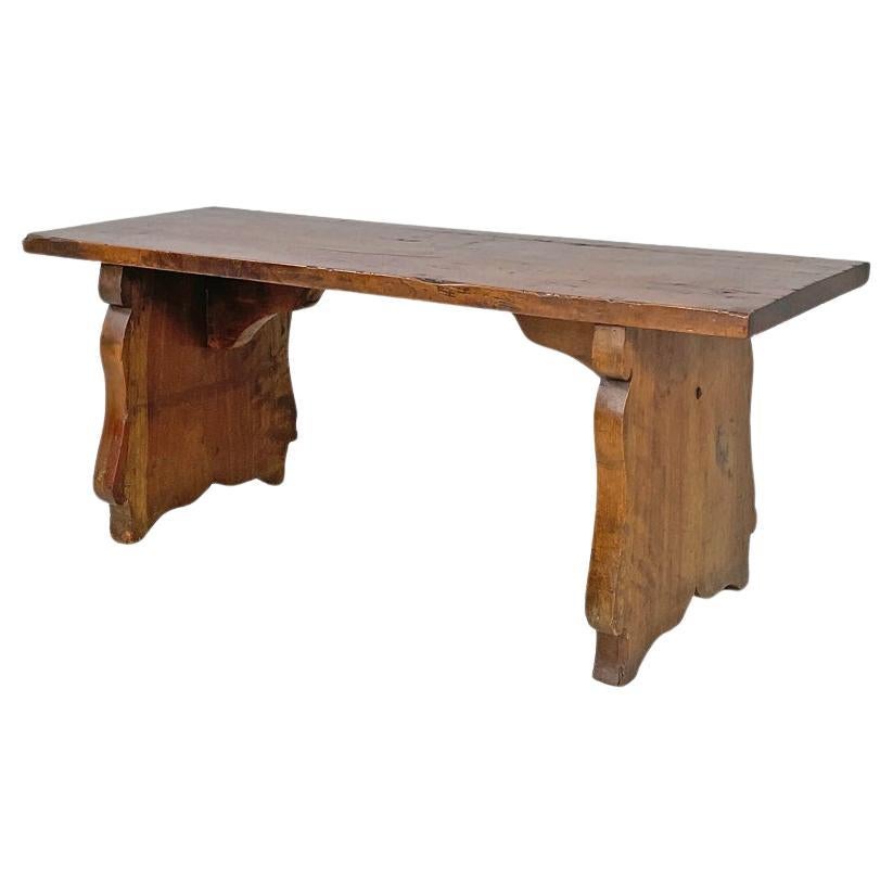 Panca italiana antica in legno con gambe decorate, 1800 in vendita