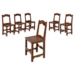 Chaises italiennes anciennes en bois avec profils décorés, années 1800