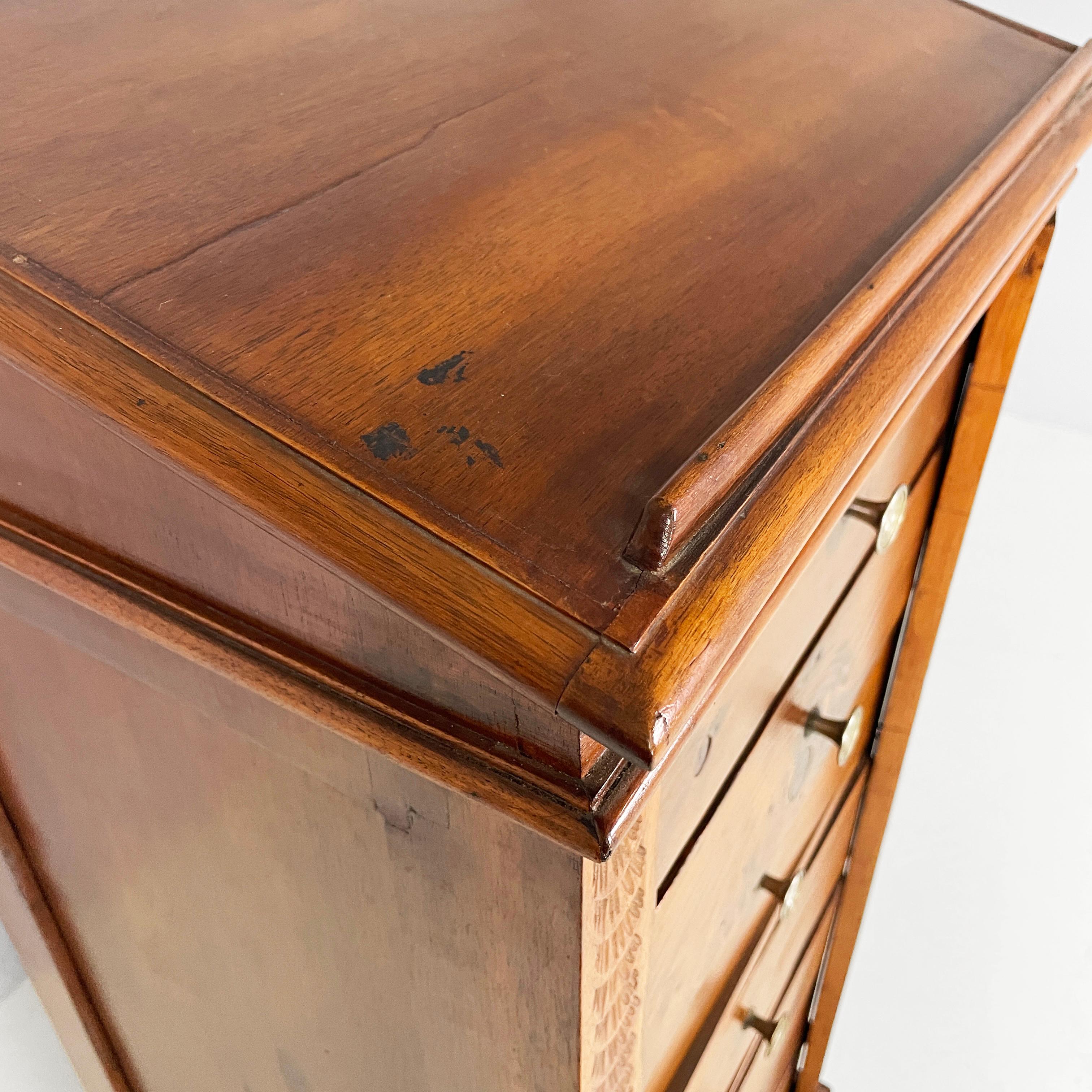 Italian antique wooden chest of drawers with bookstand, 1800s For Sale 5
