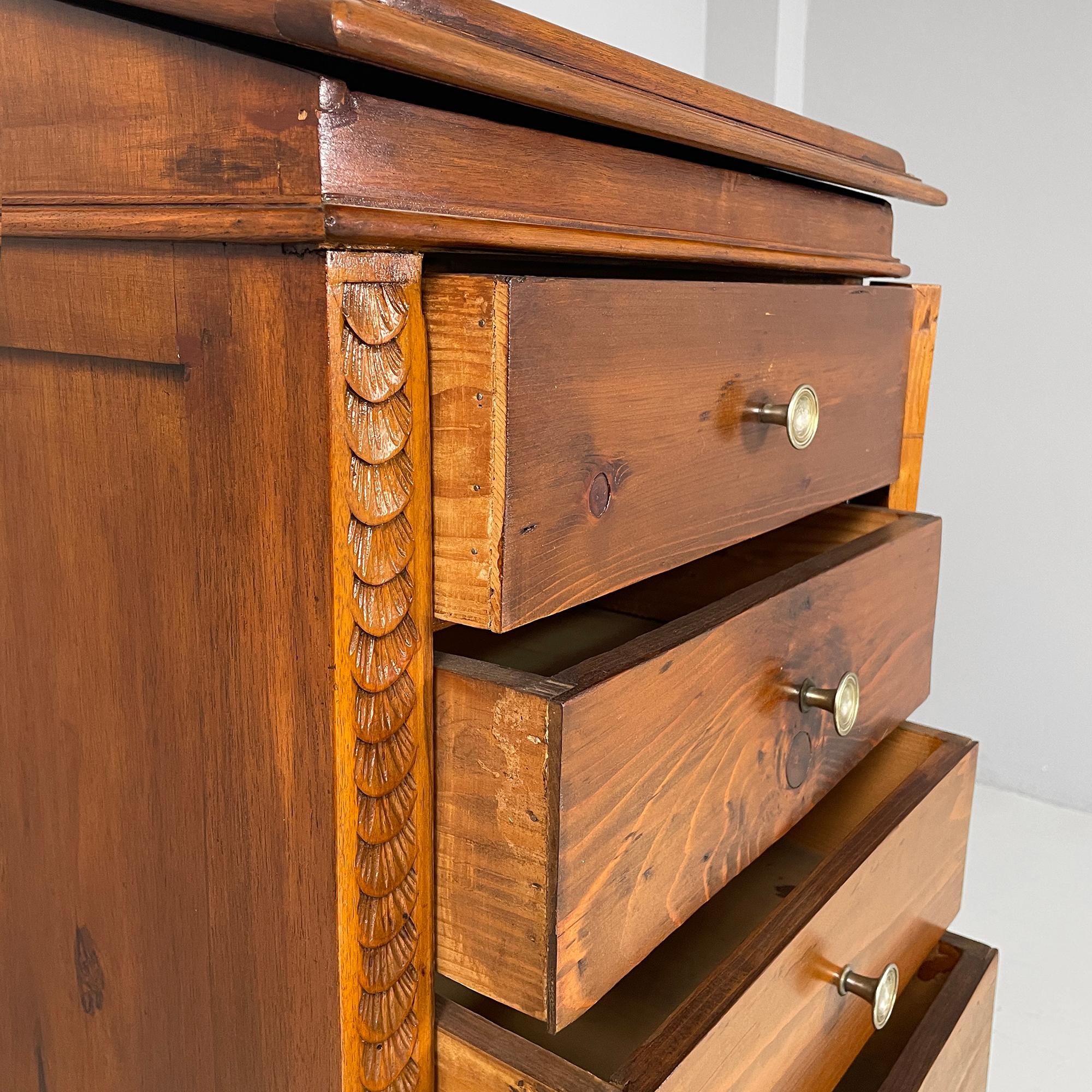 Italian antique wooden chest of drawers with bookstand, 1800s For Sale 6