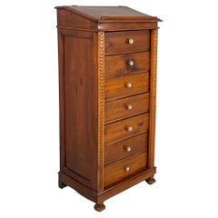 Cassettiera italiana antica in legno con leggio, 1800