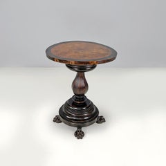 Italian antique wooden coffee table with chessboard decorations, early 1900s