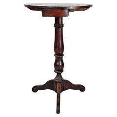 Table basse italienne ancienne en bois avec deux tiroirs, fin des années 1800