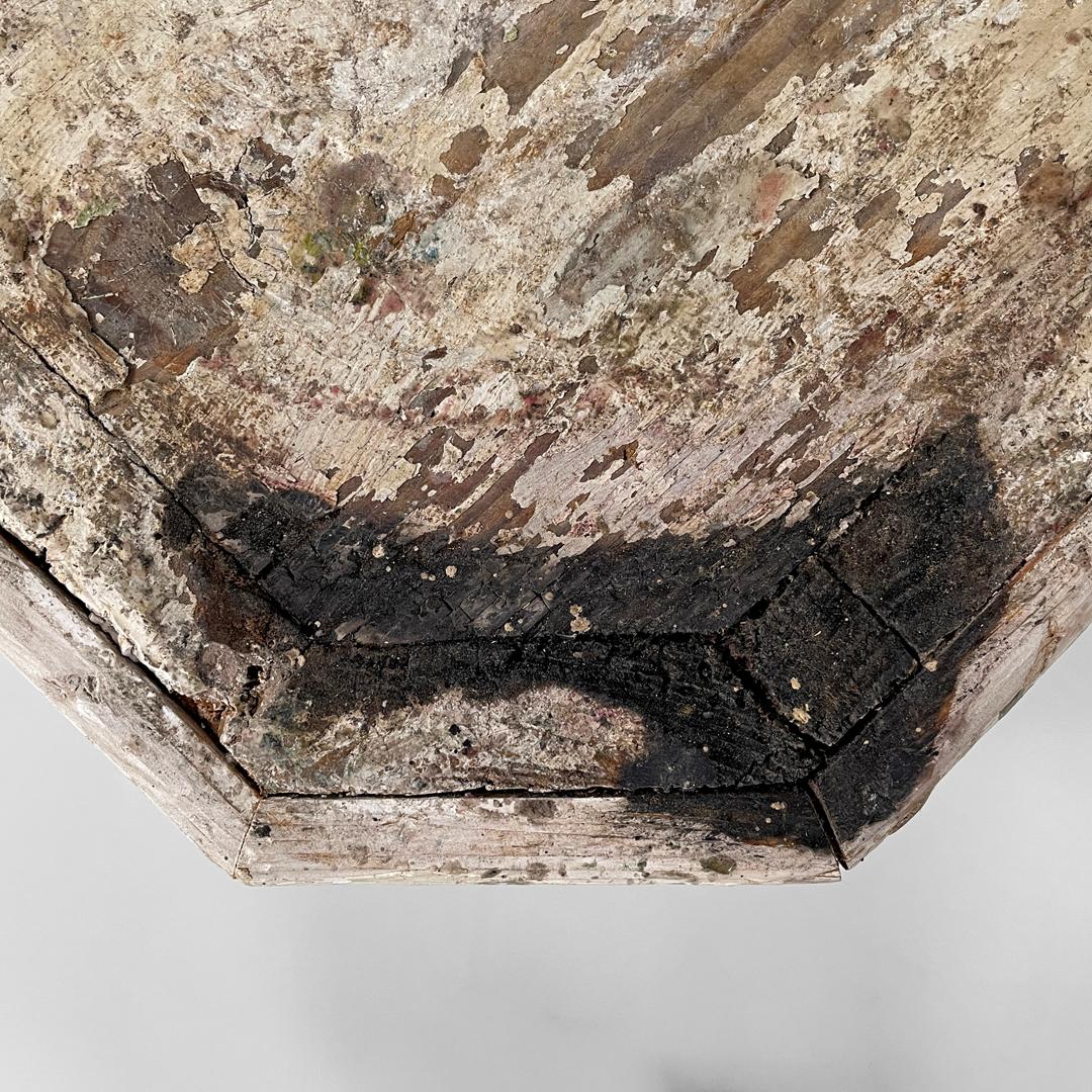 Italienische antike Holzsäule oder -sockel mit achteckigem Sockel, frühe 1900er Jahre im Angebot 5