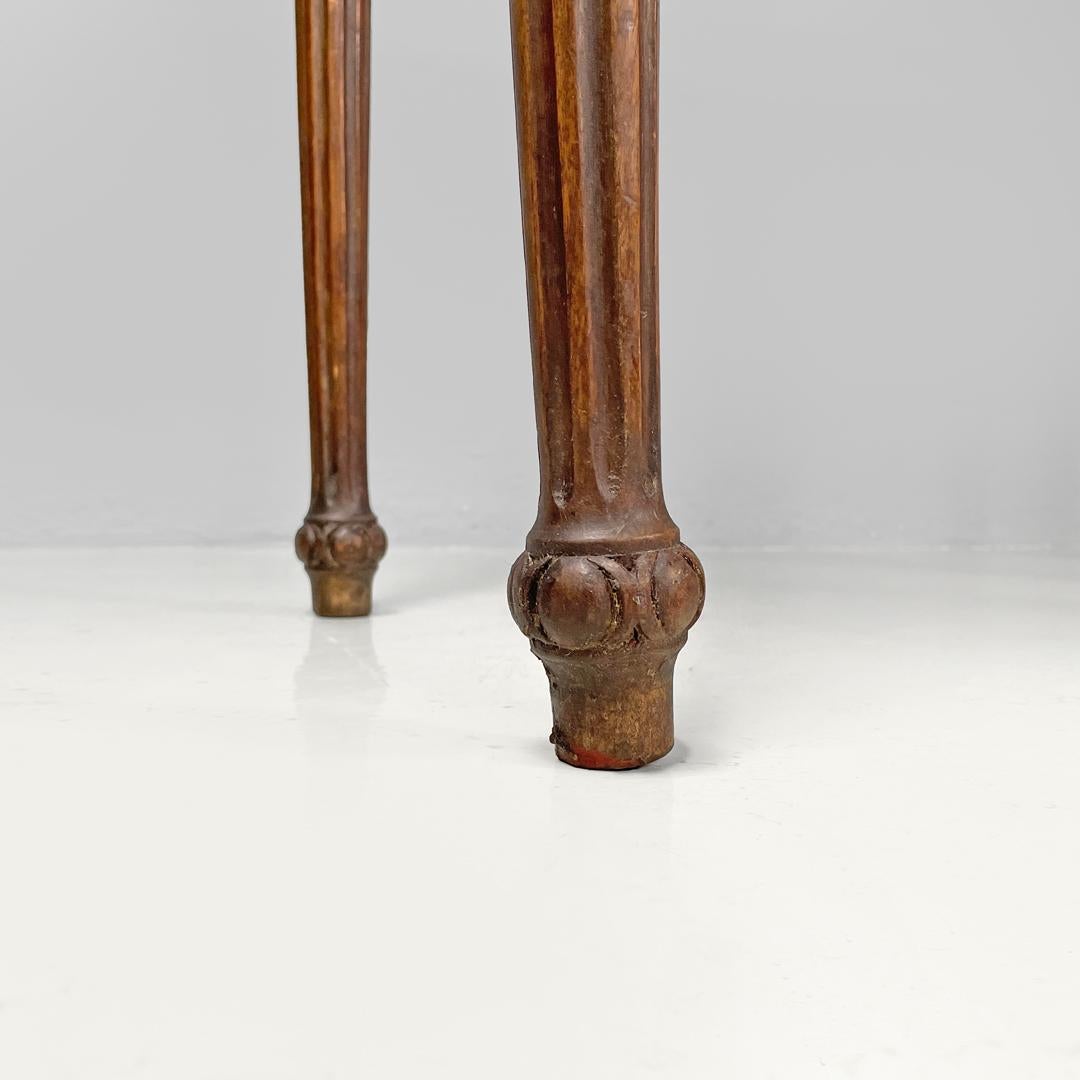Italian antique wooden consoles with red marble tops and decorations, 1600s For Sale 15