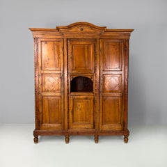 Antica credenza da cucina italiana in legno con decorazioni, 1800
