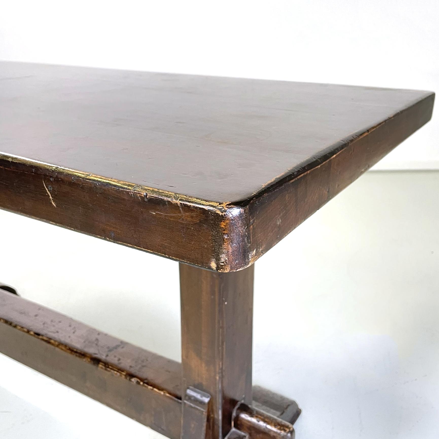 Italian Antique Wooden Rectangular Dining Table, Early 1900s 4