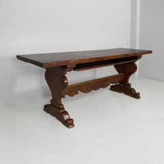 Italian antique wooden refectory dining table, 1700s