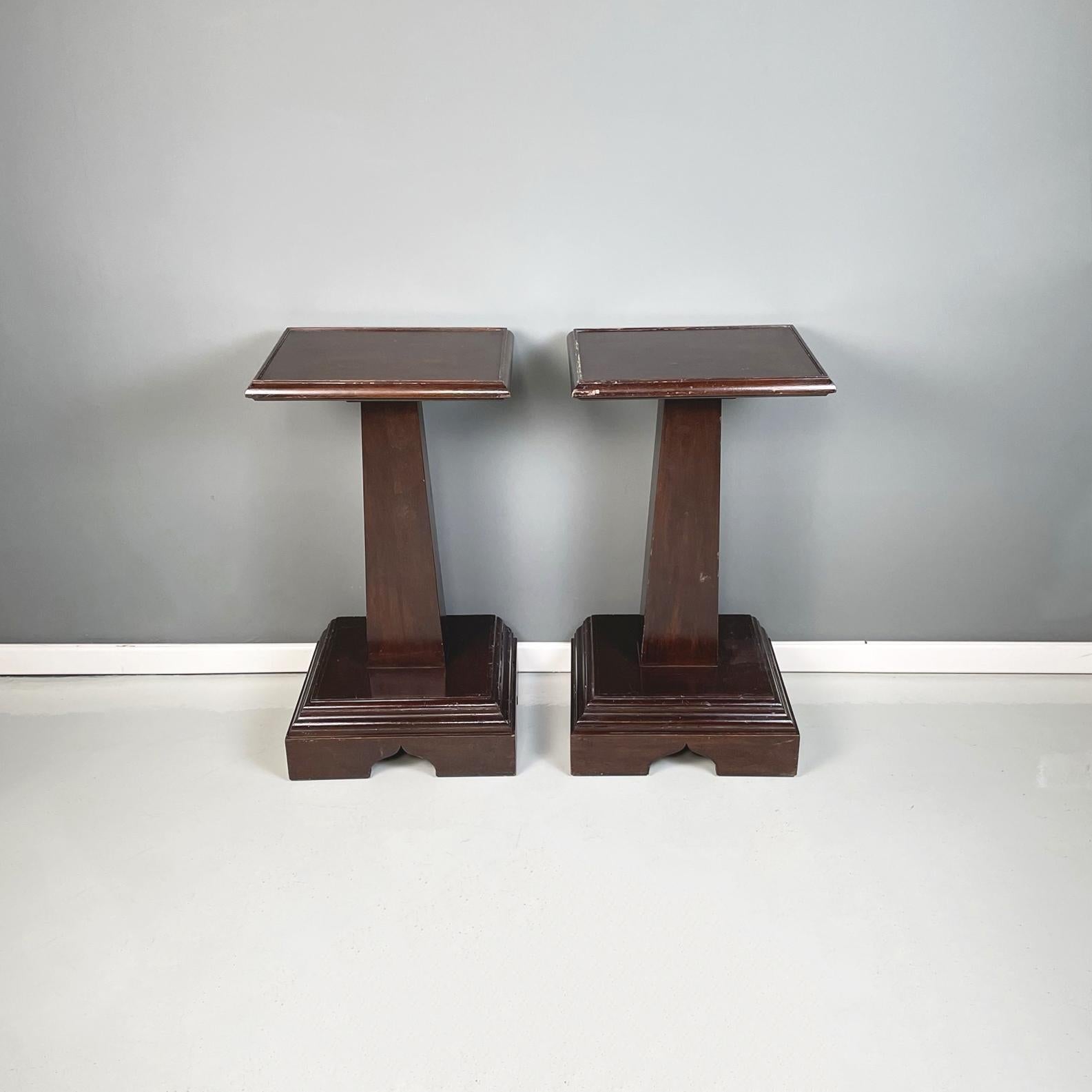 Italian Antique Wooden Side Tables or Pedestals, Early 1900s In Good Condition For Sale In MIlano, IT