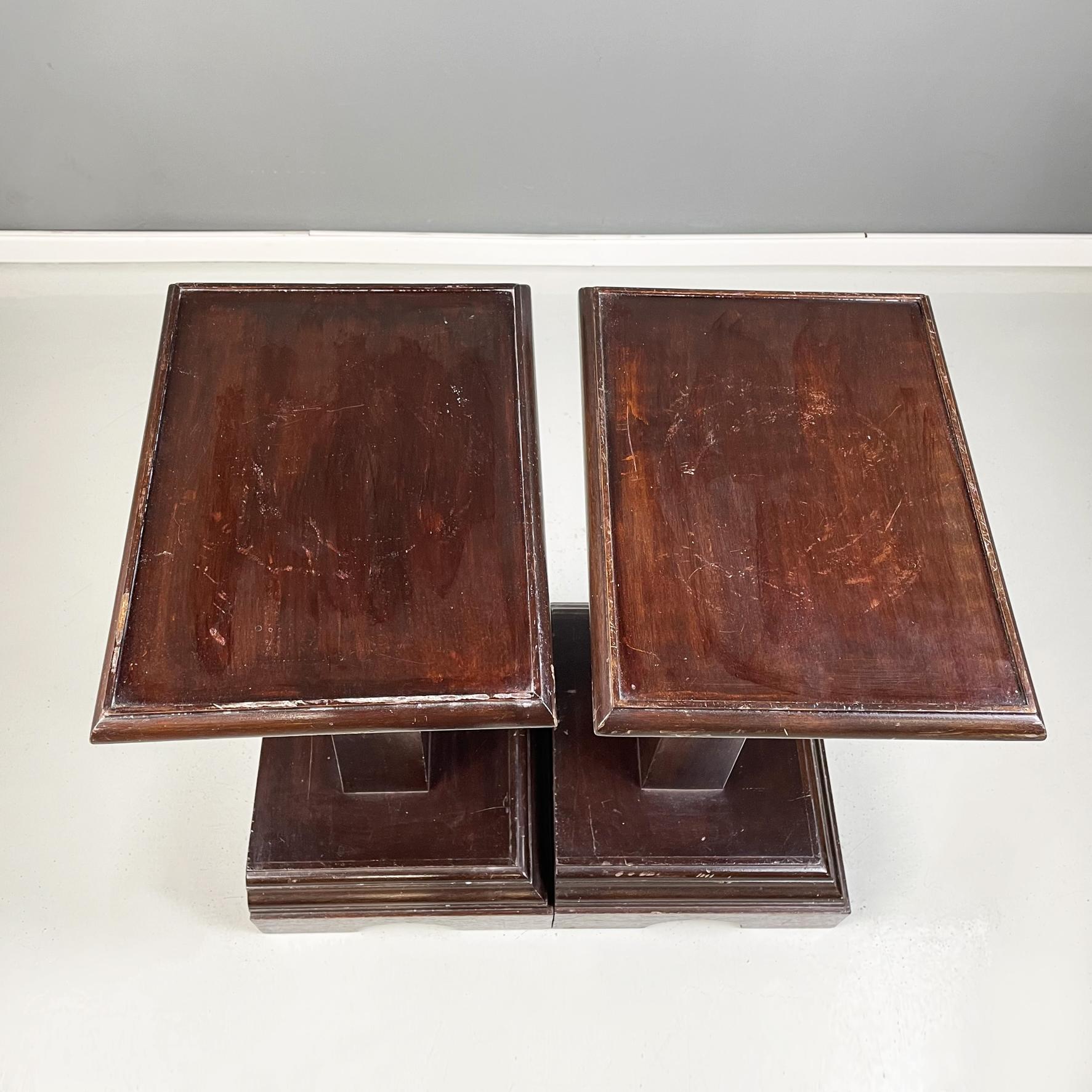 Early 20th Century Italian Antique Wooden Side Tables or Pedestals, Early 1900s For Sale