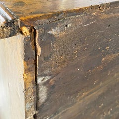 Italian antique wooden storage unit or sideboard with relief design, 1600s