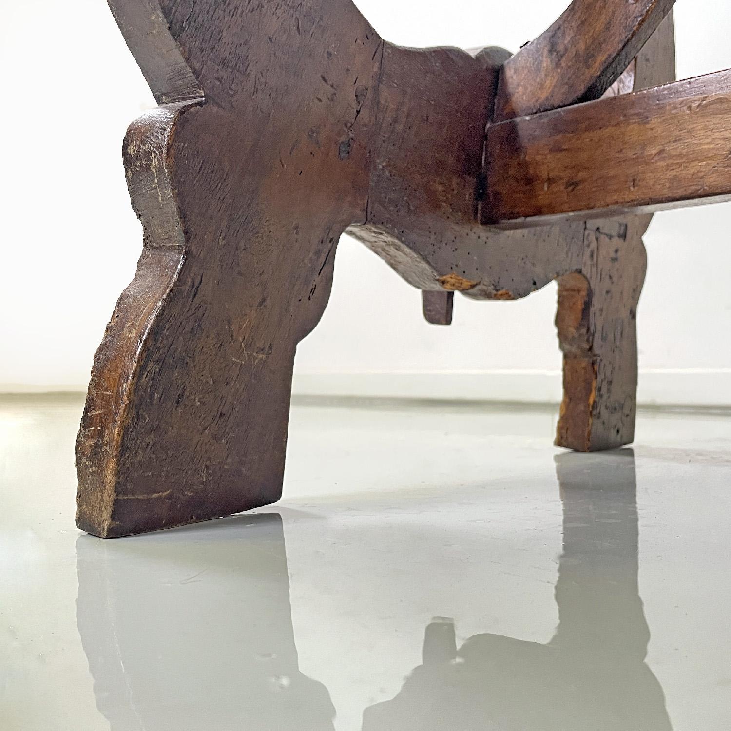 Italian antique wooden table with lyre legs, 1800s  For Sale 8