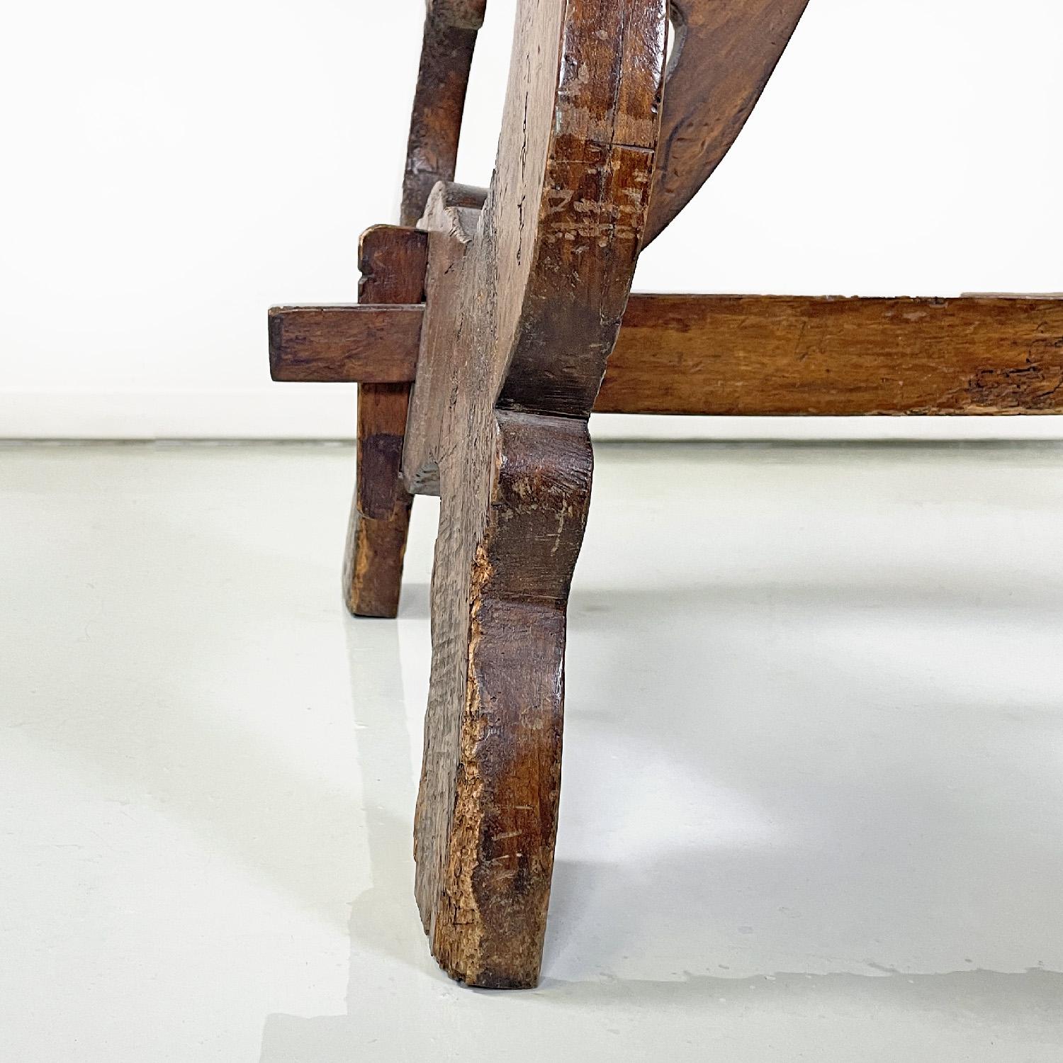 Italienischer antiker Holztisch mit Lyra-Beinen, 1800er Jahre im Angebot 9