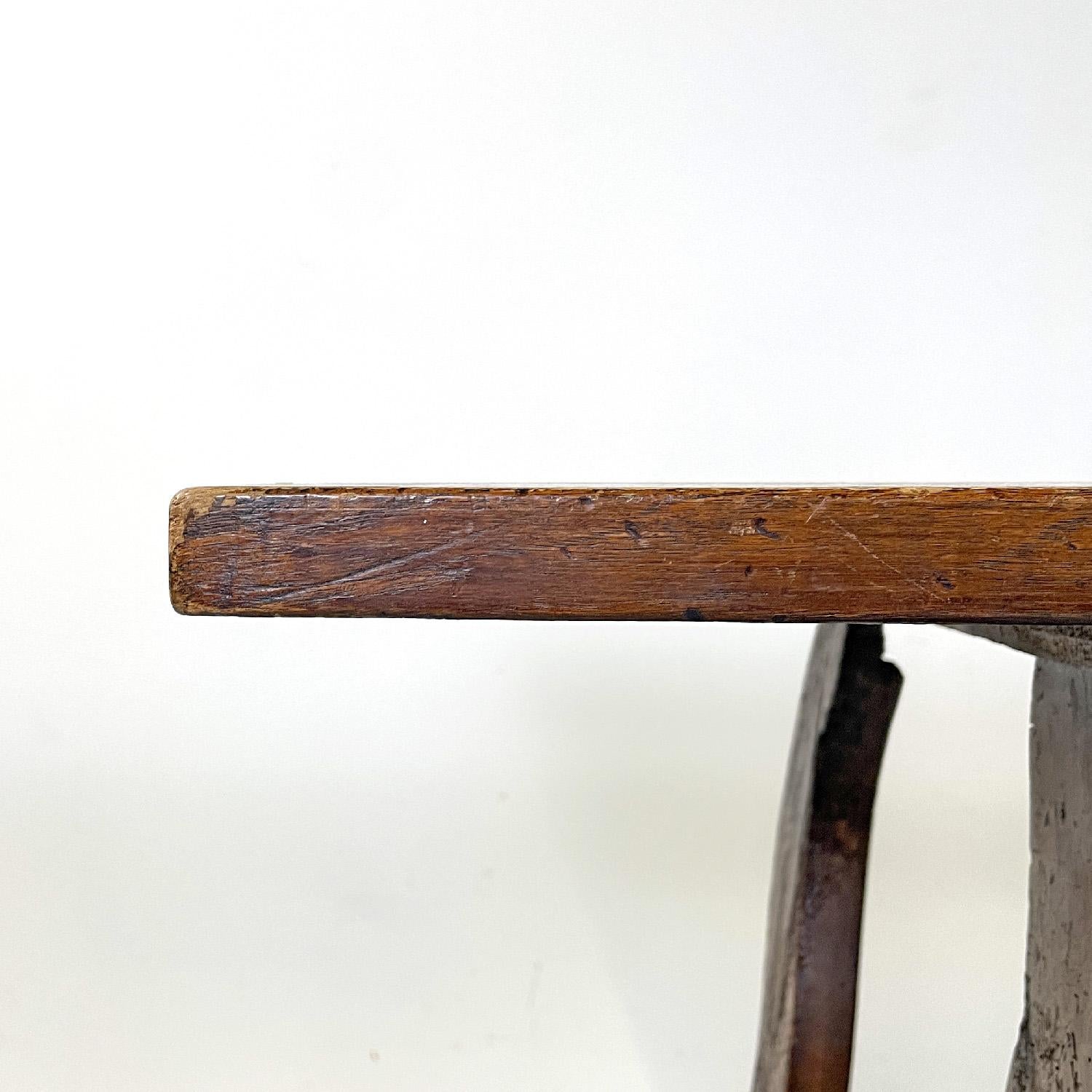 Italian antique wooden table with lyre legs, 1800s  For Sale 1