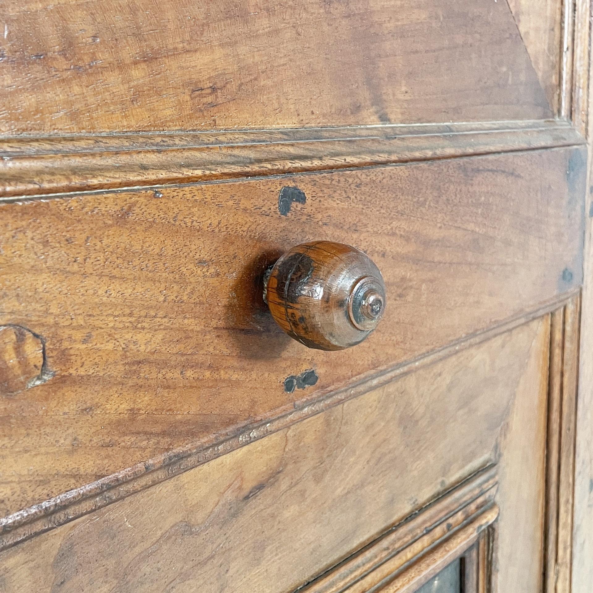 Italian antique wooden wardrobe with decorated doors, 1800s in vendita 6